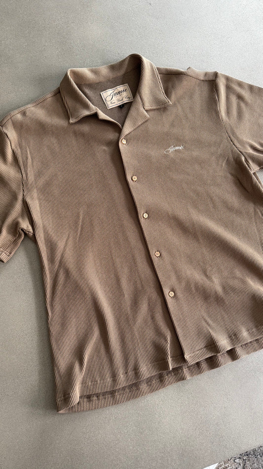 Jamie Waffle Knit Button Up
