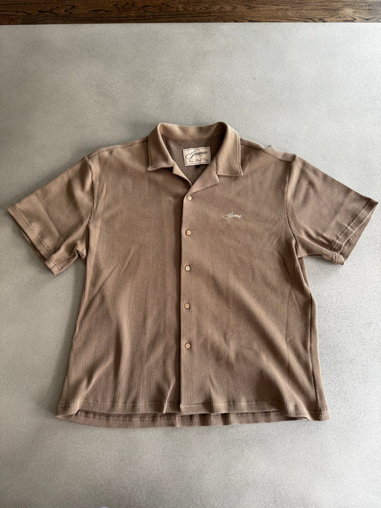 Jamie Waffle Knit Button Up